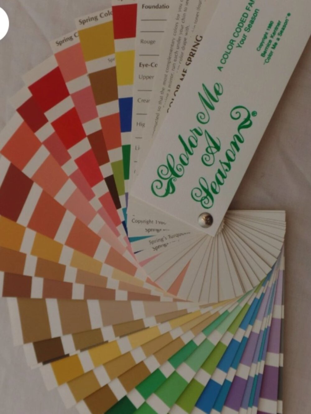 Vintage 1980 COLOR ME A SEASON Spring COLOR GUIDE BERNICE KENTNER Bright Warm Li
